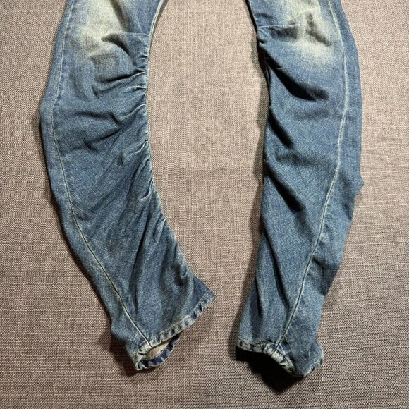 Free People We The Free Daliah Stacked Low Rise Straight Leg Denim Jeans Blue 25 - Picture 9 of 16